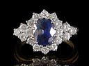 Vintage 18ct Gold 1.25CT Sapphire & Diamond Cluster Ring