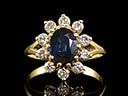 Vintage 14ct Sapphire & Diamond Cluster Ring