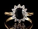 Vintage 9ct Sapphire & Diamond Cluster Ring