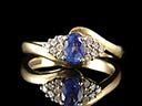 Vintage 9ct Gold Sapphire & Diamond Dress Ring