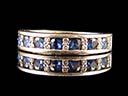 Vintage 18ct W/Gold Sapphire & Diamond Half Eternity Ring