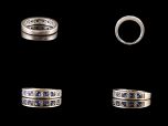 Vintage 18ct W/Gold Sapphire & Diamond Half Eternity Ring