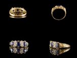 Victorian 18ct Gold Sapphire & Diamond Ring
