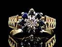 Vintage 9ct Sapphire & Diamond Cluster Ring