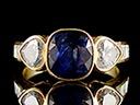 Vintage David Morris 18ct Gold Sapphire & Diamond Heart Ring