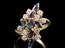Vintage 18ct Sapphire & Diamond Cocktail Ring 