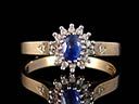 Vintage 9ct Gold Sapphire & Diamond Cluster Ring