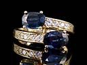 Vintage 18ct Sapphire & Diamond Crossover Ring