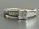 Vintage 9ct Gold Square Pave Set Diamond Ring 