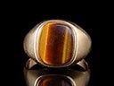 Gents Vintage 9ct Gold Tiger's Eye Ring