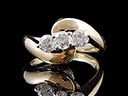 Vintage 9ct Gold 1.00CT Diamond Trilogy Ring
