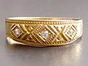 Antique 18ct Gold Triple Diamond Wedding Ring