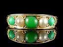 Antique 18ct Gold Turquoise & Pearl Ring 