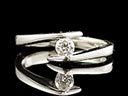 Vintage 18ct W/Gold 0.13CT Diamond Crossover Ring