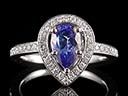 Vintage 18ct White Gold Tanzanite & Diamond Engagement Ring
