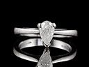 Vintage 18ct W/Gold Pear Cut 0.76CT Diamond Engagement Ring