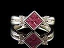 Vintage 18ct W/Gold Pink Sapphire & Diamond Cluster Ring