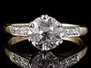 Antique 18ct Gold & Plat 1.36ct Diamond Engagement Ring