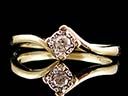  Vintage 9ct Gold 0.10CT Diamond Crossover Ring