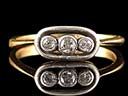 Vintage 18ct Gold 0.26CT Diamond Art Deco Trilogy Ring 