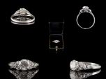 Antique Platinum 1.36ct Diamond Engagement Ring 
