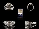 Vintage Platinum 1.35CT Diamond Engagement Ring All Angles