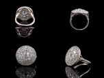 Vintage Platinum 2.56ct Diamond Art Deco Cluster Ring All Angles
