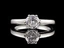 Vintage Platinum 0.65CT Diamond Solitaire Engagement Ring
