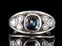 Vintage Platinum Sapphire & Diamond Ring