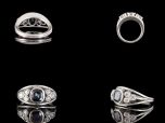 Vintage Platinum Sapphire & Diamond Ring