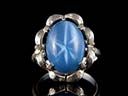 Antique Silver Blue Star Ring