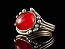 Vintage Silver & Garnet Cabochon Ring