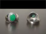 Vintage Silver & Green Agate Ring
