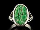 Antique Silver & Carved Jade Ring