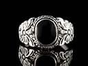Vintage Silver Plated Onyx Ring