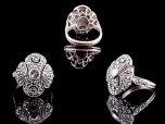 Vintage Silver & Marcasite Quaterfoil Ring