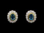 Antique 18ct Gold Sapphire and Diamond Cluster Earrings