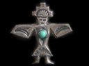 Aztec Style Sterling Silver Brooch 