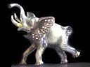 Vintage Silver Enamel & Marcasite Elephant Brooch 