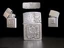 Vintage Solid Silver Peruvian Aztec Style Lighter 