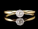Antique 18ct Gold & Plat .15CT Diamond Engagement Ring