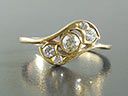 Vintage 18ct Gold Diamond Art Deco Crossover Ring