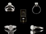 Vintage 18ct W/Gold 1.25ct Diamond Engagement Ring Set