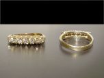 Vintage 9ct Gold 7 Diamond Half Eternity Ring