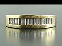 Vintage 18ct Gold & Plat 7 Baguette Diamond Half Eternity Ring