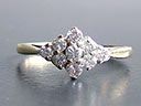 Vintage 9ct Gold 0.22CT Diamond Cluster Ring