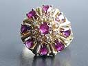 Vintage 14kt Ruby & Diamond Crown Ring