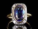 Vintage 18ct Gold Sapphire & Diamond Art Deco Ring