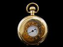10ct Gold Plated Waltham Mass Half Hunter Pocket Watch & Key