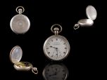 Vintage Silver John Elkan Colonial Pocket Watch